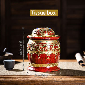 กล่องทิชชู่ไม้ทรงกระบอกสไตล์ไทย ถ่ายทอดวัฒนธรรมเอเชียตะวันออกเฉียงใต้ เชิงตกแต่ง