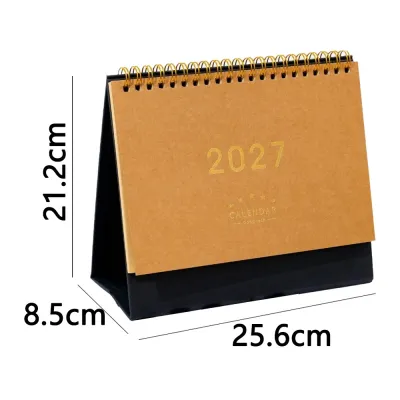 IWFRVU SHOP Multi-function 2027 Desk Calendar Monthly Layout Standing Desktop Paper Calendar Fashion Coil Calendar Home Office