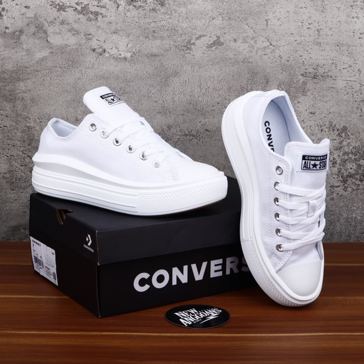 Sepatu Converse Chuck Taylor All Star Ox Move Full All White Putih