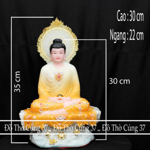 [ CAO 30 CM ] TƯỢNG PHẬT THÍCH CA HÀO QUANG NGỒI BỆ ĐÁ