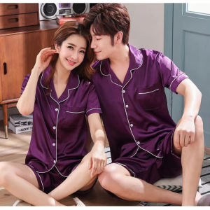 ชุดนอนผู้หญิง ชุดนอนผ้าซาติน ชุดนอนแขสั้น+ขาสั้นคอปก สีพื้น ผ้าลื่นใส่สบาย สินค้าพร้อมส่ง บรรจุภัณฑ์คุณภาพสูง