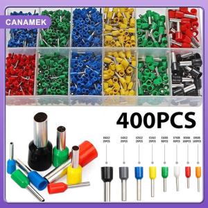 【CANAMEK】 400pcs Tubular Terminal Cord End Wire Connector Electrical Insulated Terminator
