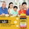 Viên uống bổ sung sắt hữu cơ Mason Natural Ferrous Gluconate hỗ trợ kích thích ăn ngon giảm hoa mắt chóng mặt do thiếu máu giúp bảo vệ tim mạch hiệu quả. 