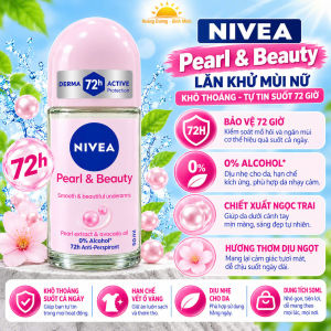 Lăn Khử Mùi Nữ Nivea Ngọc Trai (Pearl & Beauty( 50ml – Ngăn Mùi 72H Chiết Xuất Ngọc Trai Và Dầu Bơ Dưỡng Da Mịn Màng