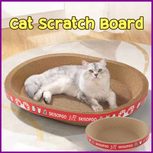 Cat Scratch Board Durable Corrugated Cardboard Oval Cat Scratcher Cat Toy