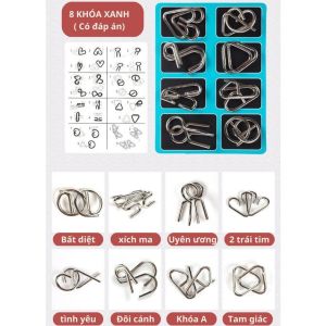 Combo 24 Móc Khóa IQ Thử Thách Mở Khóa Đồ Chơi Trí Tuệ Nhật Bản Móc Khoá Tư Duy Thông Minh Kích Thích Trí Não