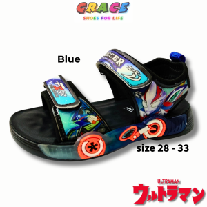 GRACE | Kids Ultraman Boys Cartoon Shoes Soft Sole Anti-Slip Lightweight Velcro Strap Children Sports Sandals | Size 28-33