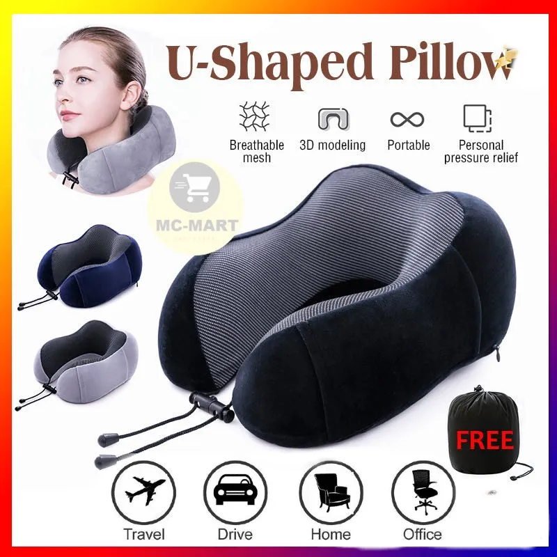 1pc U Shaped Memory Foam Neck Pillow, Soft Travel Pillow Neck Cervical  Airplane Pillow, Cervical Travel Healthcare Bedding
