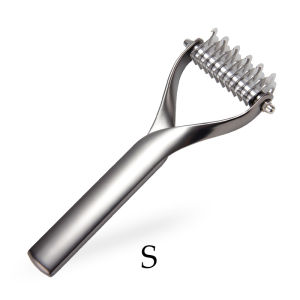 HamshMoc Double Side Pet Dog Brush Durable Rake Undercoat Rake Deshedding Tool for Long Haired Dogs & Cats Detangler for Grooming Fur Dog Comb