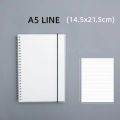A5/A6/B5 Transparent PP binder line grid spiral notebook double spring college school office notepad. 