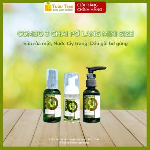 Bộ 3 chai du lịch Sữa rửa mặt Nước tẩy trang dầu gội Pơ Lang 50ml tiện lợi lành tính