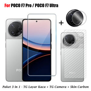 New Paket 3IN1 For Poco F7 Pro / Poco F7 Ultra Screen Guard Free Tempered Glass Camera & Garskin Carbon Anti Jamur- HOHA CASE