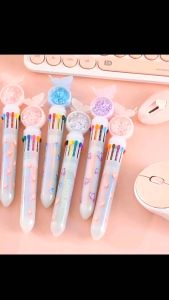 Bút bi 10 màu hình bướm xinh nhũ kim tuyến lấp lánh