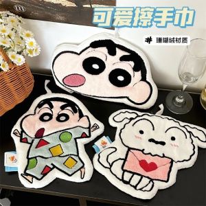 Crayon Shin-chan Hand Towel Coral Velvet Water Absorption and Quick Drying General-purpose Three-dimensional Embroidered Towel