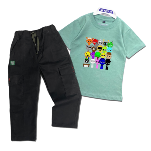 Setelan Cargo Anak Laki Laki Baju Motif Sprunki 4 5 6 7 8 9 10 11 12 Tahun