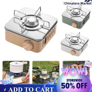 【Chinatera】Camping Cassette Stove with Storage Bag Portable Gas Furnace Adjustable Mini Cassette Stove for Hot Pot Grilling BBQ