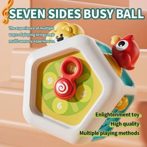 7 in1 Preschool Busy Ball Polyhedral Interactive Teaching Tool Puzzle Seven Sided Busy Ball