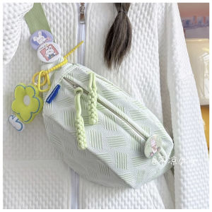 Breast bag Knitted bag womens bag versatile foreign style ins waist bag Korean Style messenger bag small bag