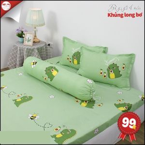 Bộ ga gối 4 món poly coton mềm mịn thoáng mát hàng loại 1 bo chun miễn phí nhiều mẫu xinh đủ kích thước