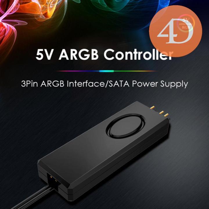 ARGB LED Desktop Fan with Remote Control 5V SATA Power for PC Cooling ...