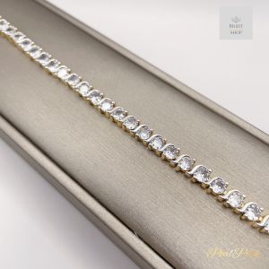 (เพชรรอบเส้น)สร้อยข้อมือเพชรเม็ดเดี่ยวฝังตาม้าเพชรขนาด4-5มิลประมาณ 40ตัง ความยาว 18cm