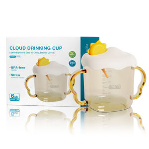 Dr.isla PPSU Botol Air Baby Drinking Bottle Learning Cup With Straw Handle Baby Water Bottle Milk Cup WC33