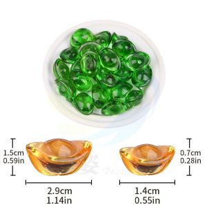 100g 约80个 彩色水晶琉璃元宝招财开业礼品七宝石开小银元宝供曼扎供佛聚宝盆招财元宝 100g about 80 Colorful Crystal Glazed Ingots for Fortune Opening Gift Seven Precious Stones for Small Silver Ingots for Manza Buddha