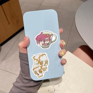 สติกเกอร์ลายเส้นแม่มดไม่มีสารตกค้างลอกออกออกแบบสำหรับอุปกรณ์อิเล็กทรอนิกส์วัสดุพีวีซีที่ปลอดภัยสมุดโน๊ตสำหรับนักเรียน