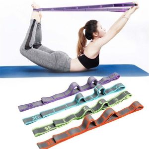 MUQZI Sports Gymnastics Nylon Multi Loops Elastic Latex wire Exercise Stretch Rope Pilates Yoga Belt Tension Band