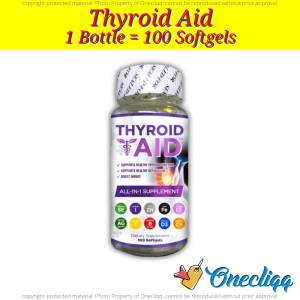 Thyroid Aid Original All-in-1 Supplement | Supports Healthy Thyroid Function & Metabolism | 1 Bottle - 100 Softgels