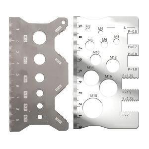 [PENGGONG] Professional Thread Pitch Gauge Ruler 2 Pack Stainless Steel Measuring Tool For Screw Bolt Nut Metric 100mm