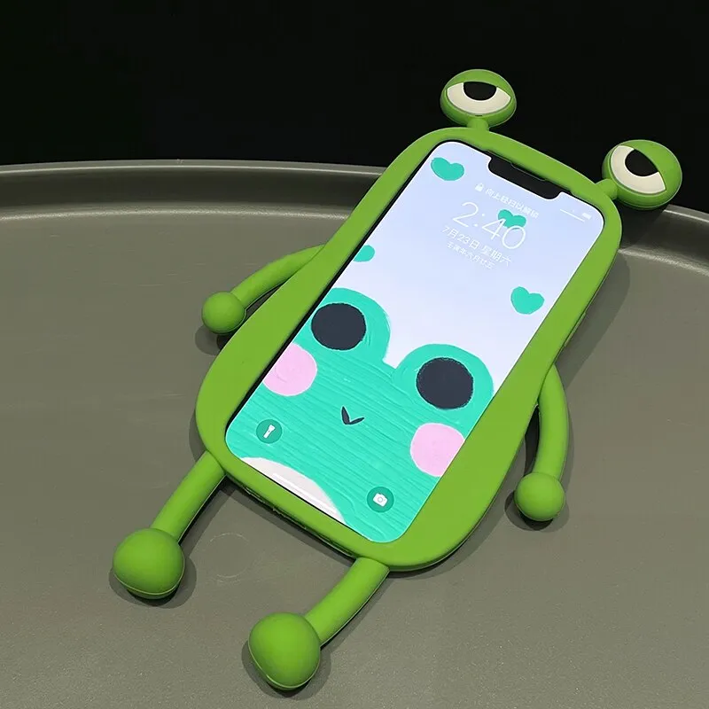 Funny Soft Silicone 3D Frog Phone Case for iPhone 14 13 11 12 Pro