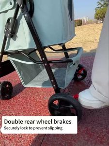 Pet Trolley Cat stroller Dog Cart Foldable 4 Wheels Fit for 20KG travel Carrier Strong Cat stroller