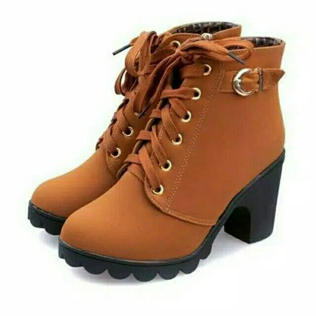 JASMINE-SEPATU BOOT WANITA KOBOY TAN Sepatu Boot Wanita Suede