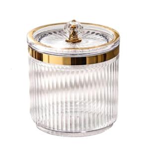 Bathroom Storage Jar for Cotton Balls Makeup Pads Makeup Accessories Holder with Protective Lid Toothpick Dispenser
