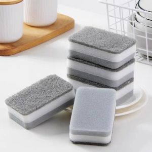 Double-sided Sponge Scrub Wiper /Household Multi-Purpose Scouring Pads for Effortless Clean Dishes