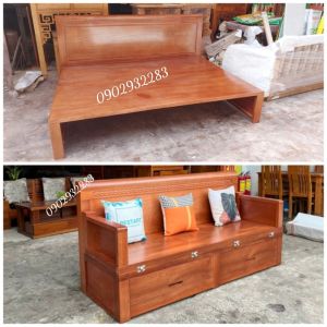 Ghế sofa giường gấp gỗ sồi hất liệu gỗ sồi nga  100% gỗ tự nhiên  độ bền trên 20 năm