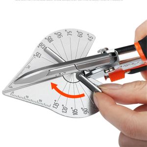 Kéo cắt góc đa năng với tay cầm màu cam lưỡi dao sắc bén thước đo góc cắt ống nhựa ống kim loại dây điện và ống nước.
