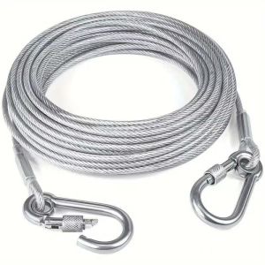 Clothesline Wire Rope PVC Coated Stainless Steel Heavy Duty Flexible Drying Line For Outdoor
