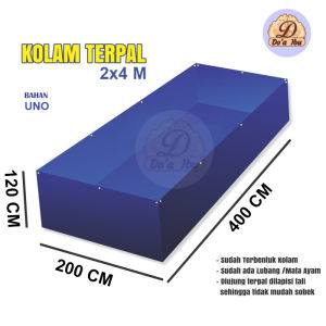 Terpal Uno | Kolam Kotak || Bahan Uno || Awet || Garansi | Uk. 2 x 4 Meter