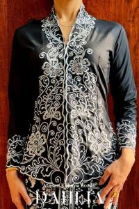 (HANYA KEBAYA) Kebaya Encim Sutra Kringkel Bordir dahlia Bali Pengantin Wisuda Modern
