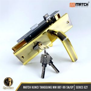 Handle Gagang Kunci Pintu Rumah Set Komplit Tanggung 20 cm Match MM 887-99 SN/GP 527