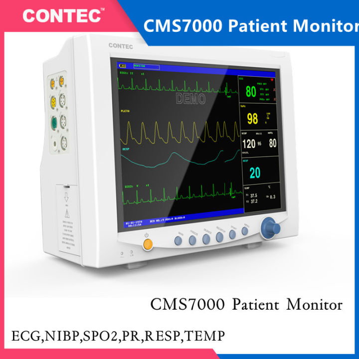 thumbnail image 2 of Carejoy 12" ICU Vital Signs Patient Monitor - 7 Parameters: ECG, NIBP, SPO2, TEMP + Case & SPO2 2 of 5
