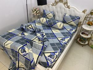 [HCM]Bộ Drap thun Hàn Quốc loại 1 có mền 5 món ( 1 drap + 1 chăn chần bông + 3 áo gối) đủ size
