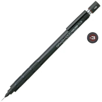 Pentel GRAPH 1000 ดินสอกด เพื่อการเขียนแบบ และการใช้งานทั่วไป ขนาด 0.3 0.5 และ 0.7 PG