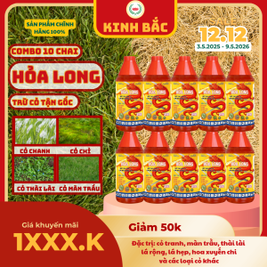 (Combo 12 chai Hỏa Long)chai 1000ml-Kinh Bắc-Quản lý nhiều loại cỏ dại: Cỏ chanh màn trầu thài lài cỏ gấu và nhiều loại cỏ khác thuốc không mùi an toàn hiệu quả