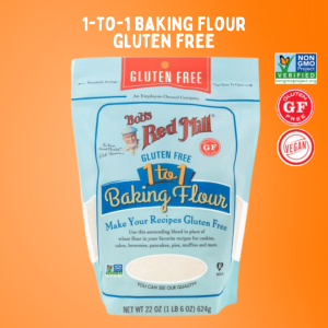 Bobs Red Mill Gluten Free 1-to-1 Baking Flour |  บ็อบเรดมิล แป้งอเนกประสงค์ ปราศจากกลูเตน 624 กรัม | Sunshine Market