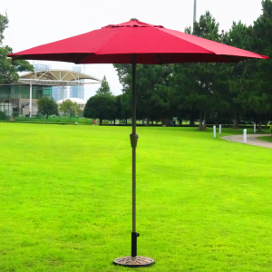 2.7M Folding Parasol Umbrella Garden Patio Waterproof Sunshade UV-Protection Umbrella Retractable Big Umbrella Outdoor Beach Umbrella With Bracket Garden Umbrella