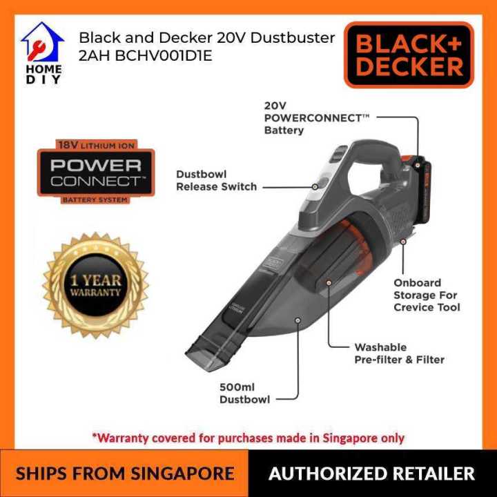 Black and Decker 20V MAX POWERCONNECT Cordless Handheld Vacuum Cleaner BCHV001D1EB1 (Removable