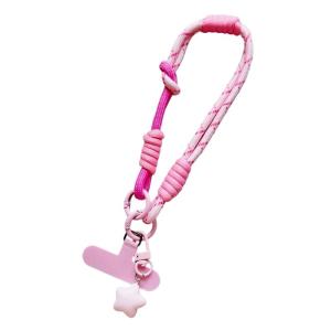 Fashionable Phone Lanyard Double Detachable Tethers Vibrant Color Coordination Antislip Adjustment Wrist Strap Pendant